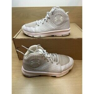 UNDER ARMOUR Girls Shoes 2 Youth Light Green White Gray SNEAKER High Top